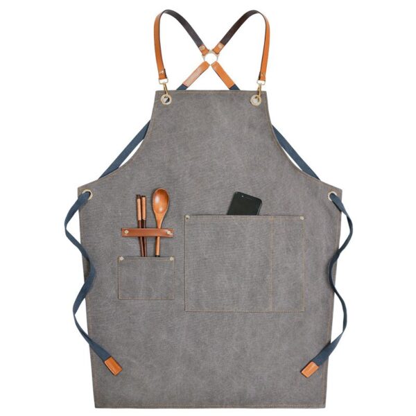 Denim Workwear Apron with Logo Print