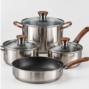 Stainless Steel Cookware Collection with Glass Lids